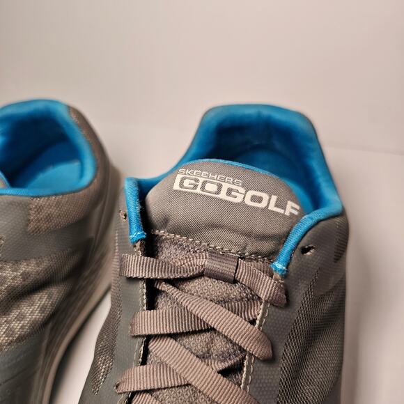 Skechers Mens Go Golf Shoes Water Resistant Charcoal Gray Blue Spikeless Size 10 - Picture 4 of 16
